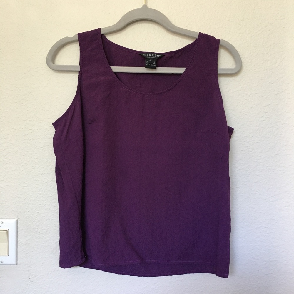 Citron Santa Monica Silk textured purple Top